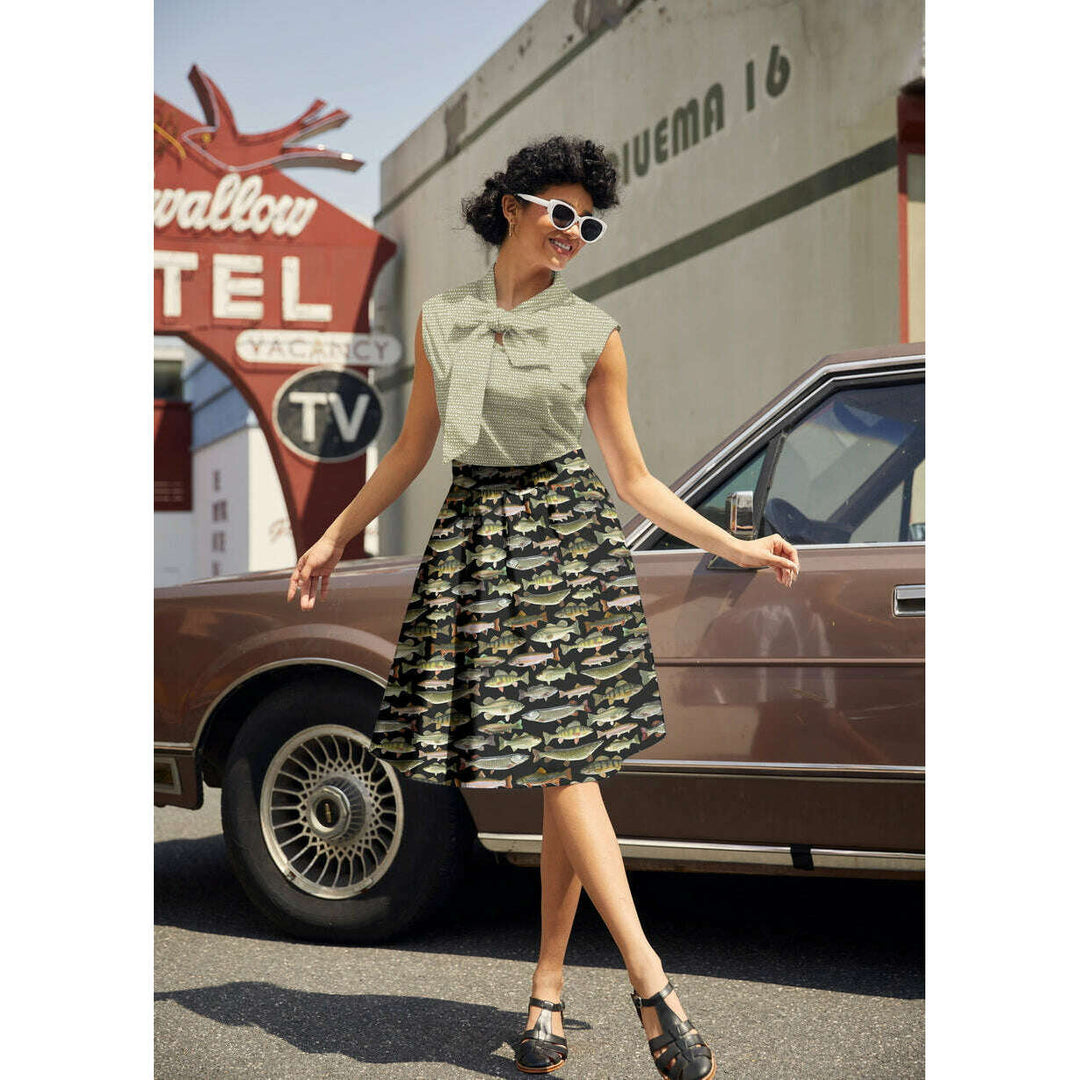 Sage Dot Bow Top