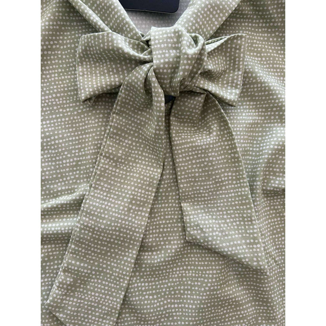 Sage Dot Bow Top
