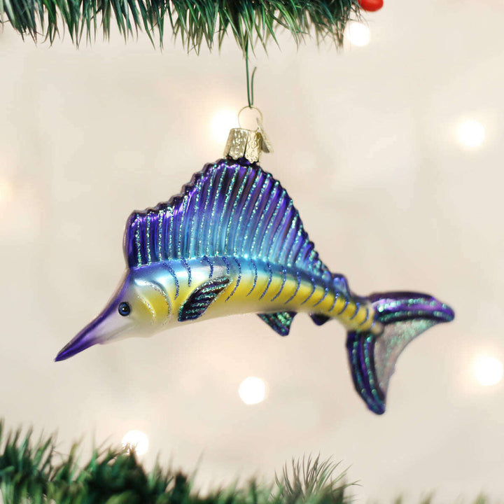 Old World Christmas Sailfish Blown Glass Ornament