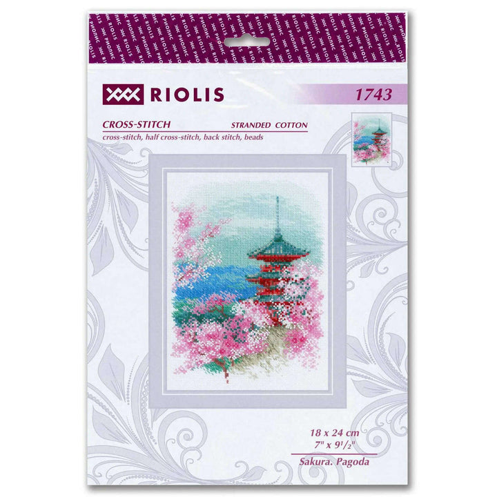 Sakura. Pagoda R1743 Counted Cross Stitch Kit