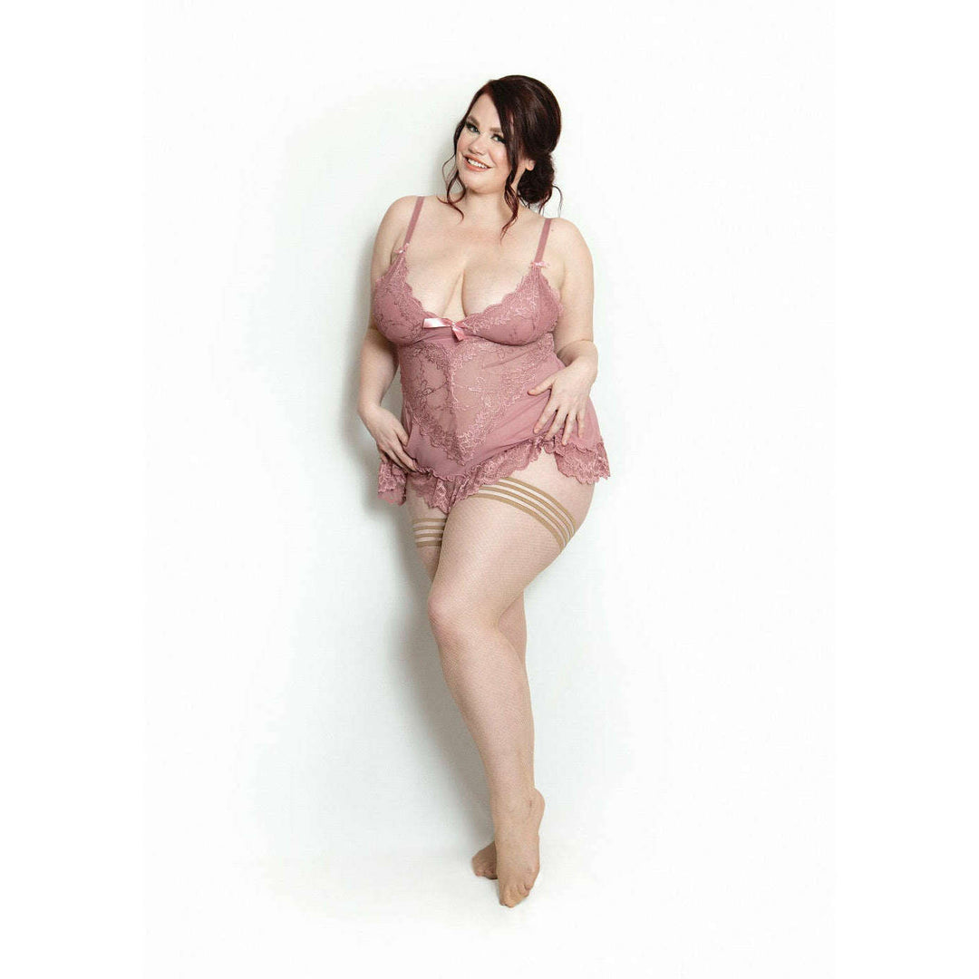 Samantha: Barely There Fishnet Thigh Highs. Petite to Plus Size
