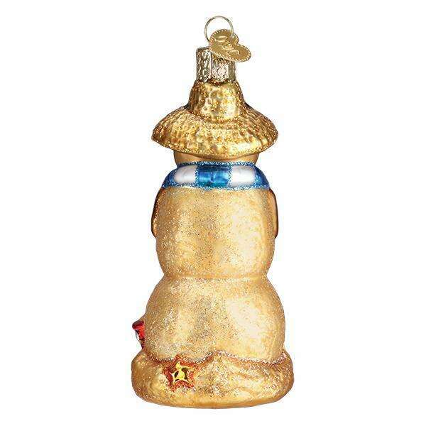 Old World Christmas Sand Snowman Blown Glass Ornament