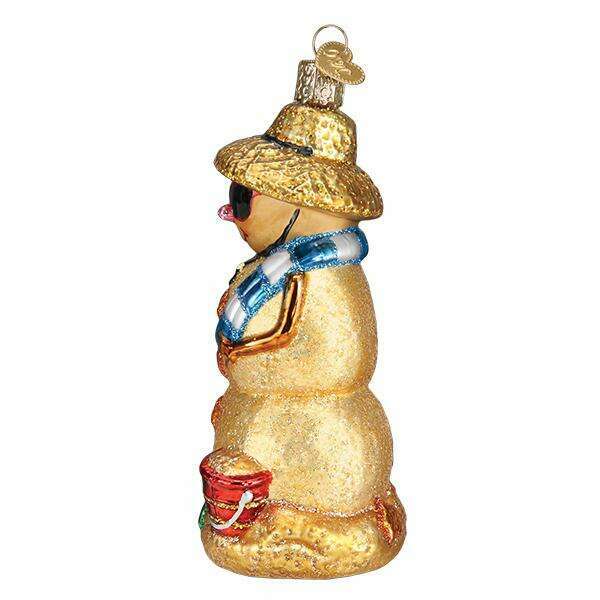 Old World Christmas Sand Snowman Blown Glass Ornament