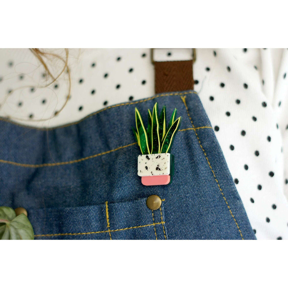 Sansevieria Potted Plant Brooch – view 2