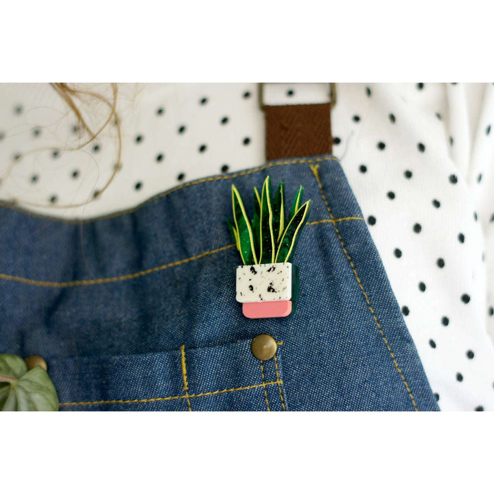 Sansevieria Potted Plant Brooch – view 2