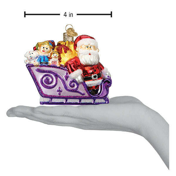 Old World Christmas Santa And Friends Blown Glass Ornament