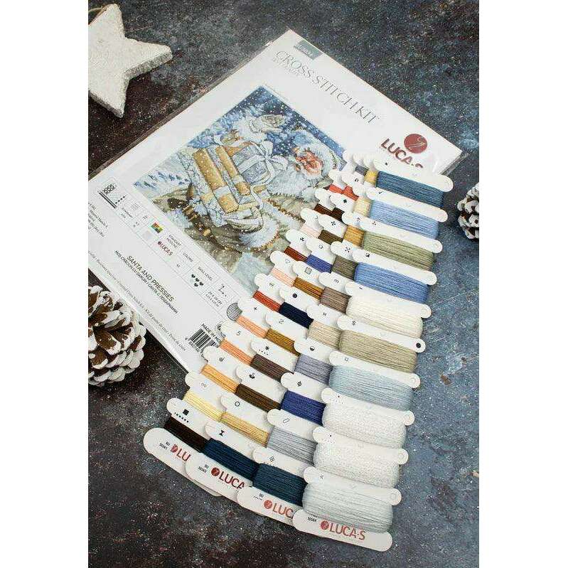 Santa and Pressies BU5034L Counted Cross-Stitch Kit