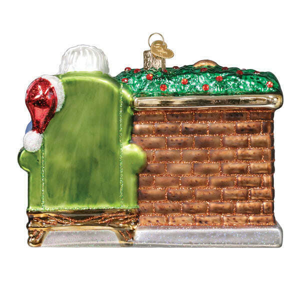 Old World Christmas Santa At Hearth Blown Glass Ornament