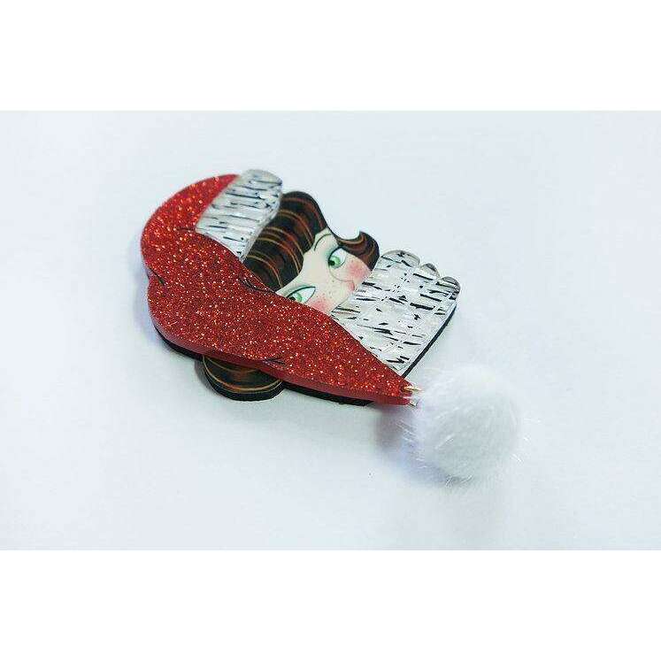 Santa Baby Brunette Brooch by Laliblue - Quirks!