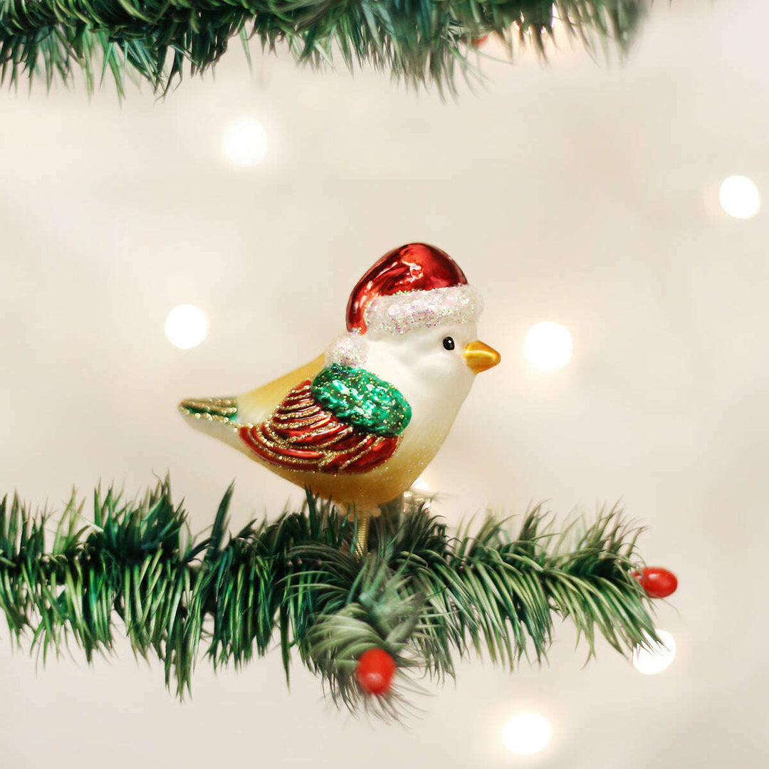 Old World Christmas Santa Bird Blown Glass Ornament
