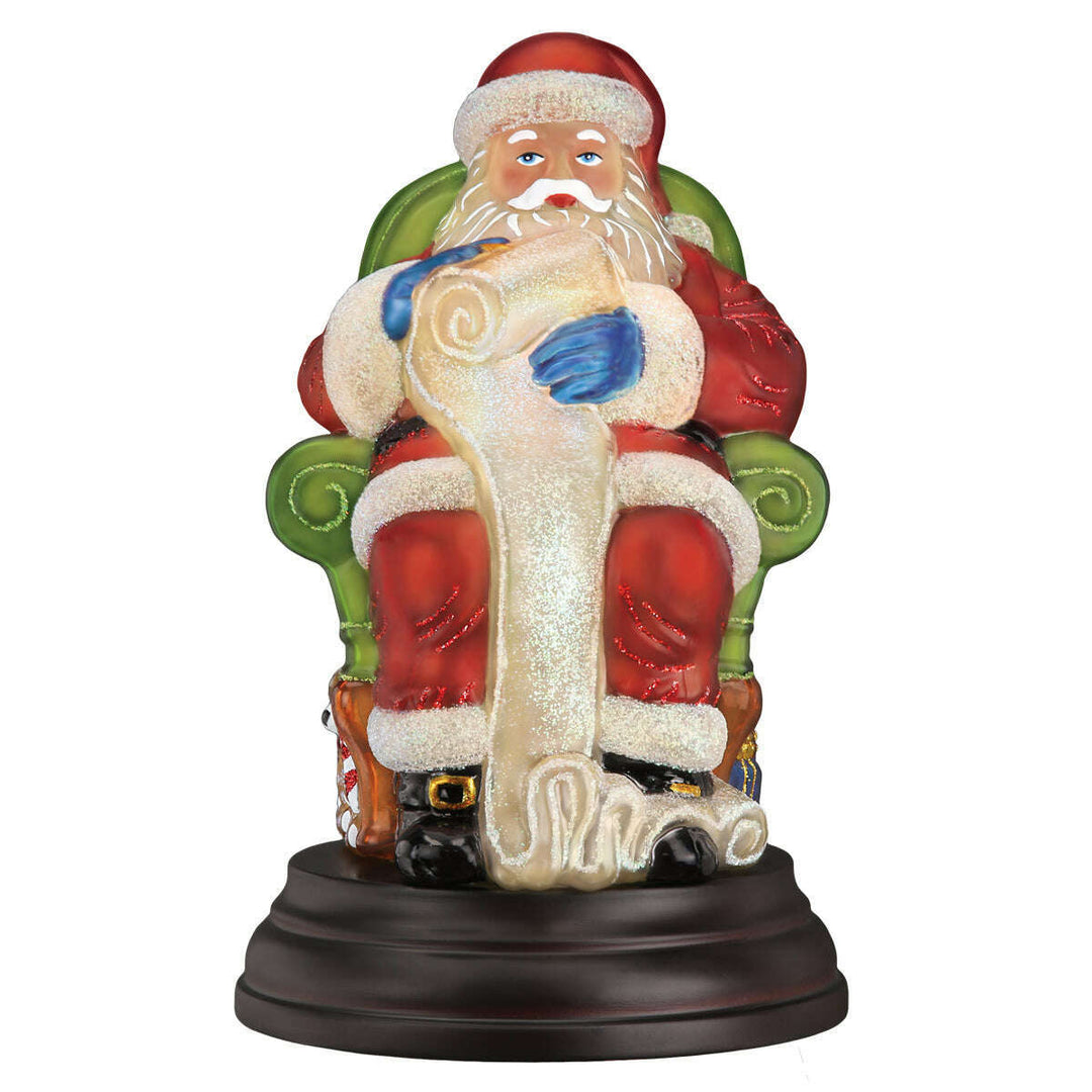 Old World Christmas Santa Checking His List Light