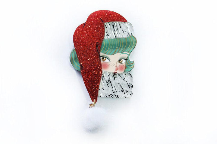 Santa Claus Jolly Green Brooch by Laliblue - Quirks!