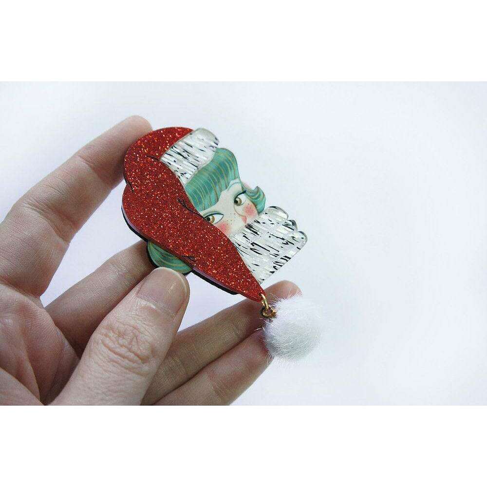 Santa Claus Jolly Green Brooch by Laliblue - Quirks!