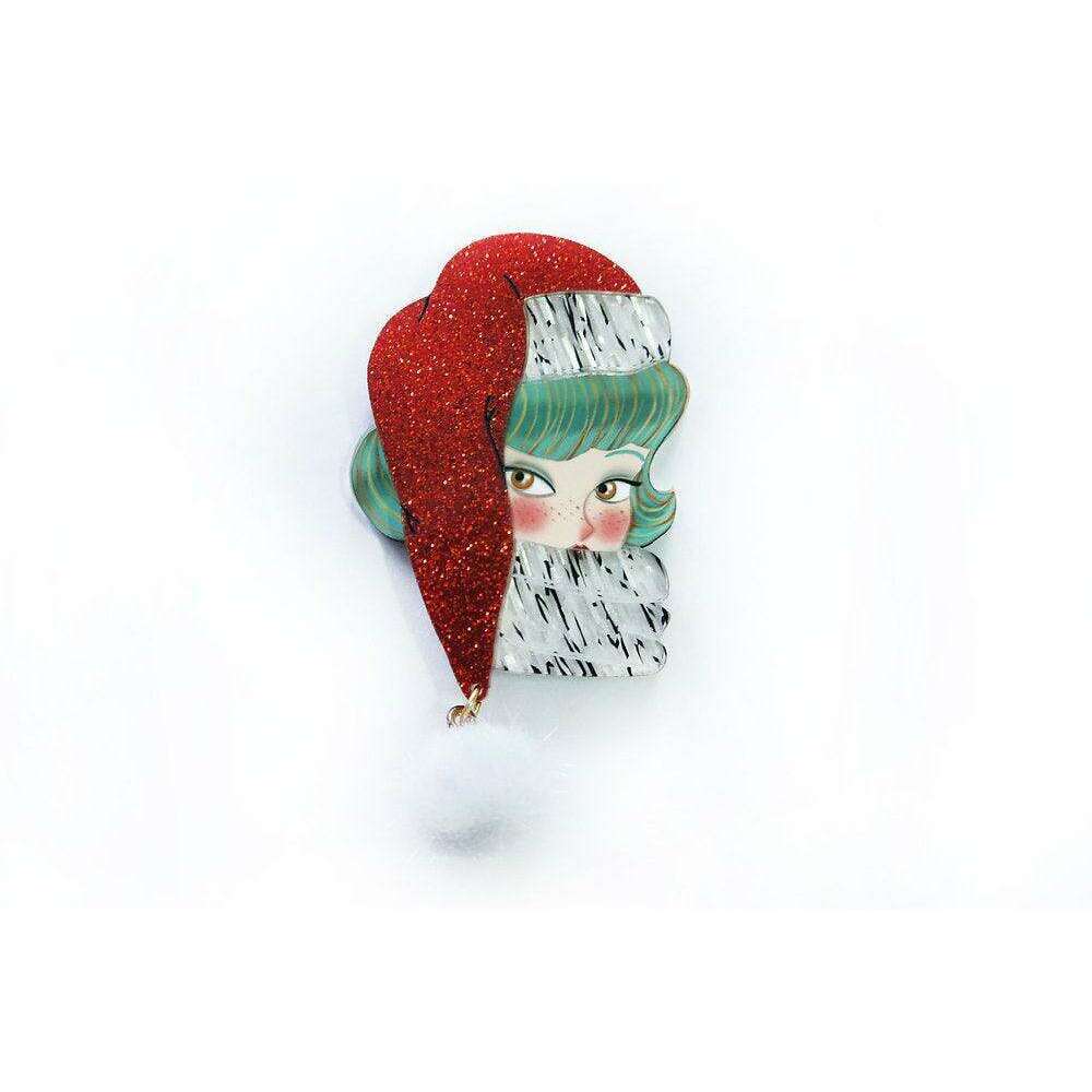 Santa Claus Jolly Green Brooch by Laliblue - Quirks!