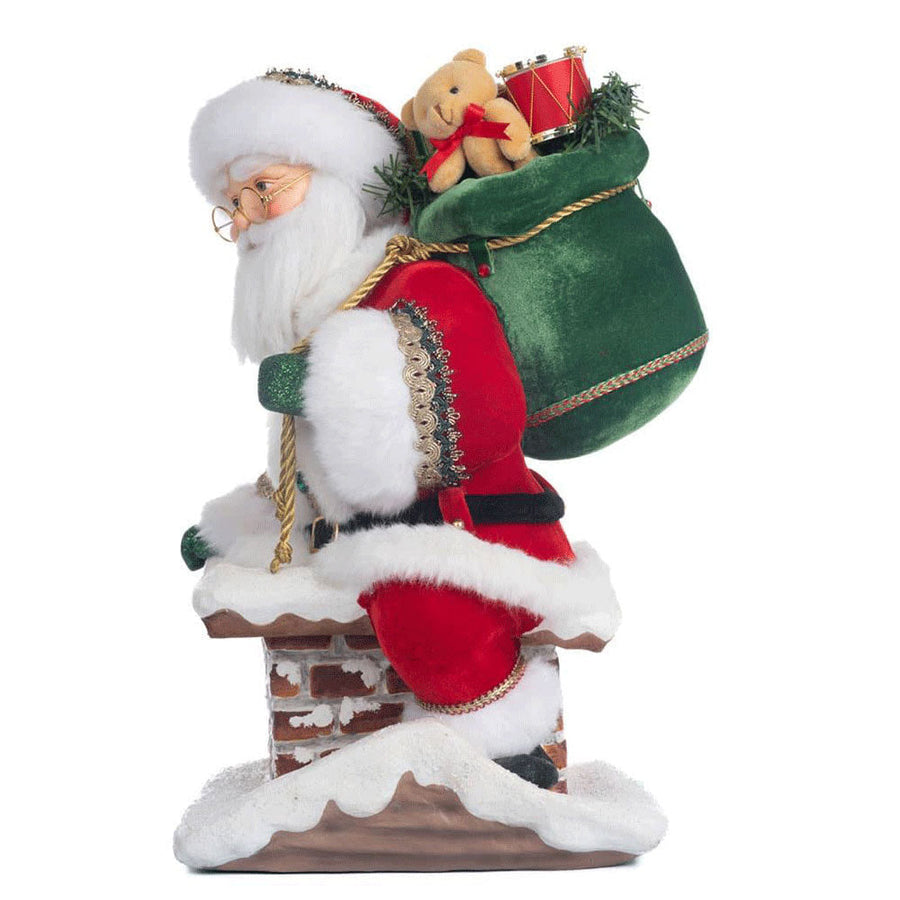 Santa Climbing Chimney Tree Topper by Katherine's Collection image