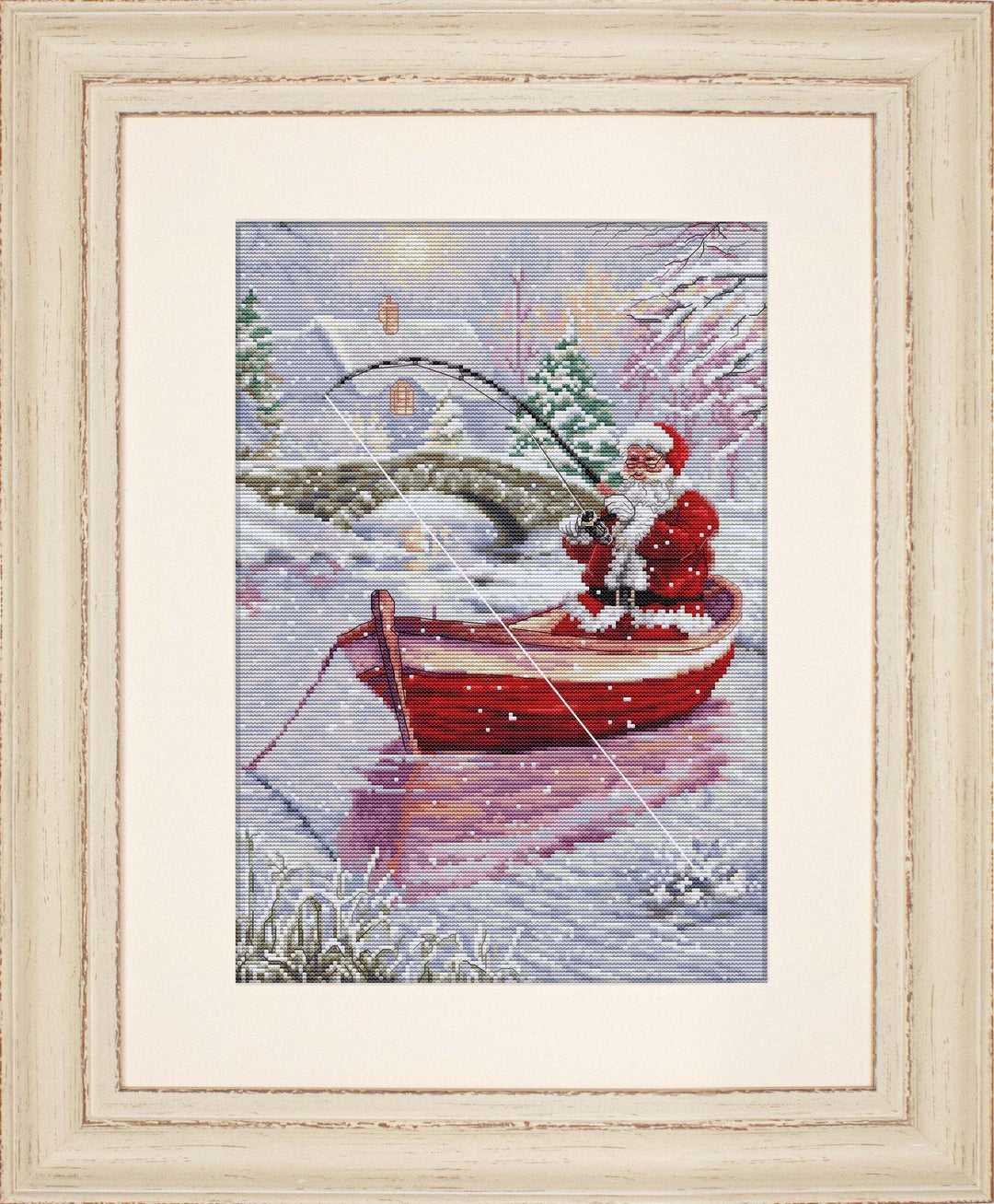 Santa Fishing BU5014L Counted Cross-Stitch Kit