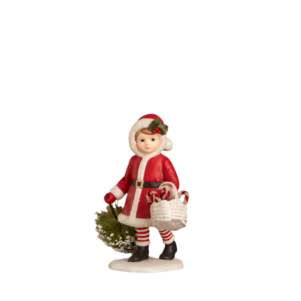 Santa Girl Pulling Tree by Bethany Lowe Designs