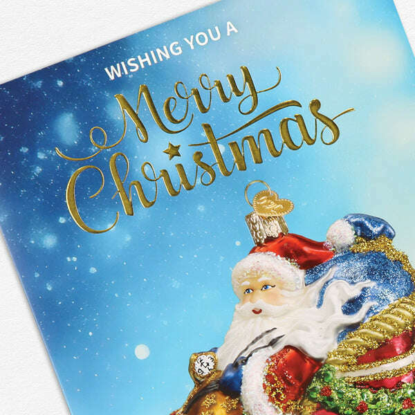 Old World Christmas Santa In Sleigh Christmas Card