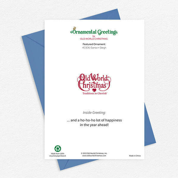 Old World Christmas Santa In Sleigh Christmas Card