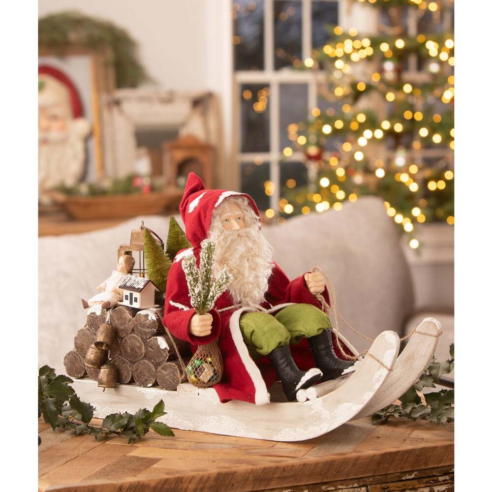 Santa on Log Sled by Bethany Lowe Designs 3