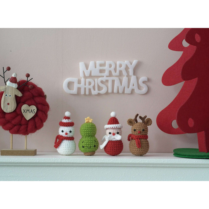 Santa, Reindeer, Christmas Tree and Snowman Amigurumi DIY Crochet Kit Wizardi F07N8-M117