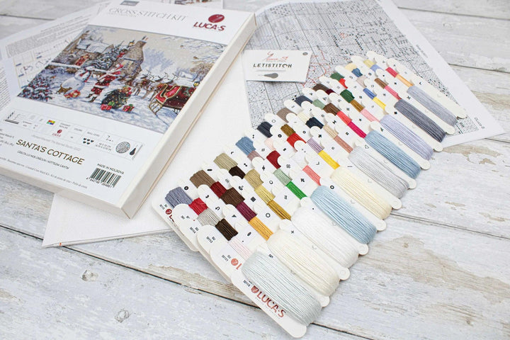 Santa's Cottage BU5011L Counted Cross-Stitch Kit