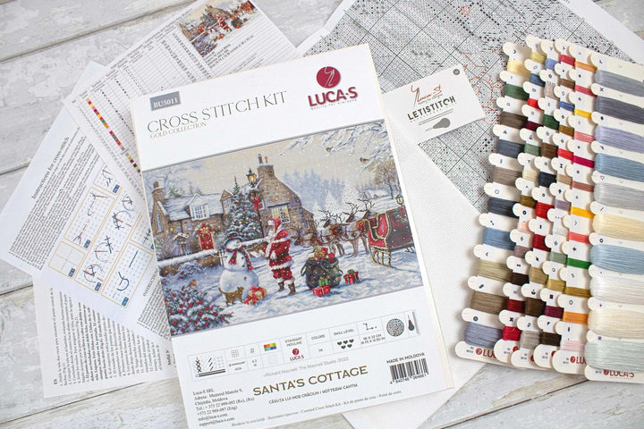Santa's Cottage BU5011L Counted Cross-Stitch Kit