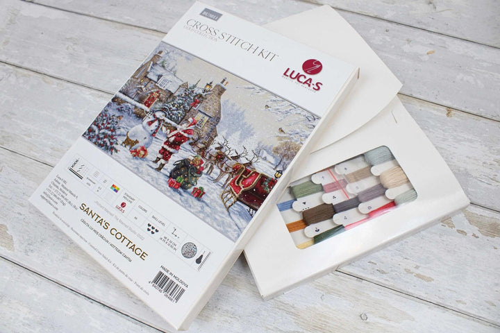 Santa's Cottage BU5011L Counted Cross-Stitch Kit