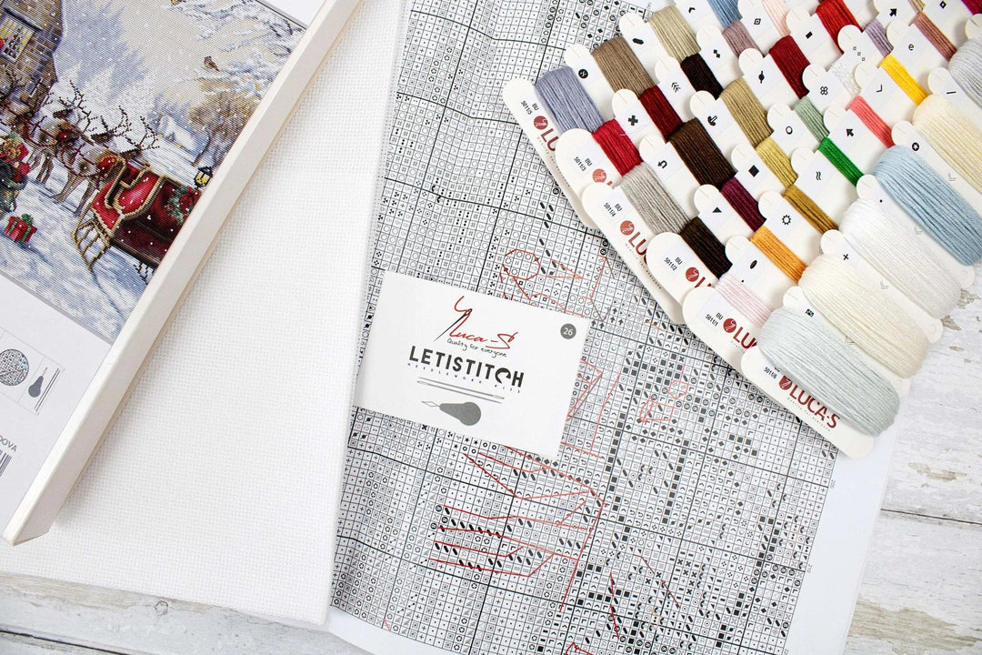 Santa's Cottage BU5011L Counted Cross-Stitch Kit