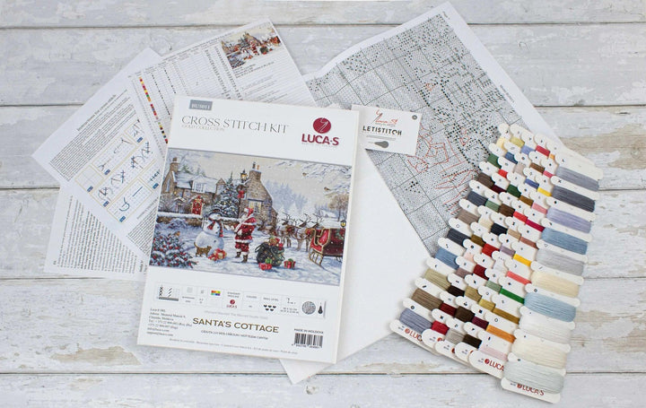 Santa's Cottage BU5011L Counted Cross-Stitch Kit