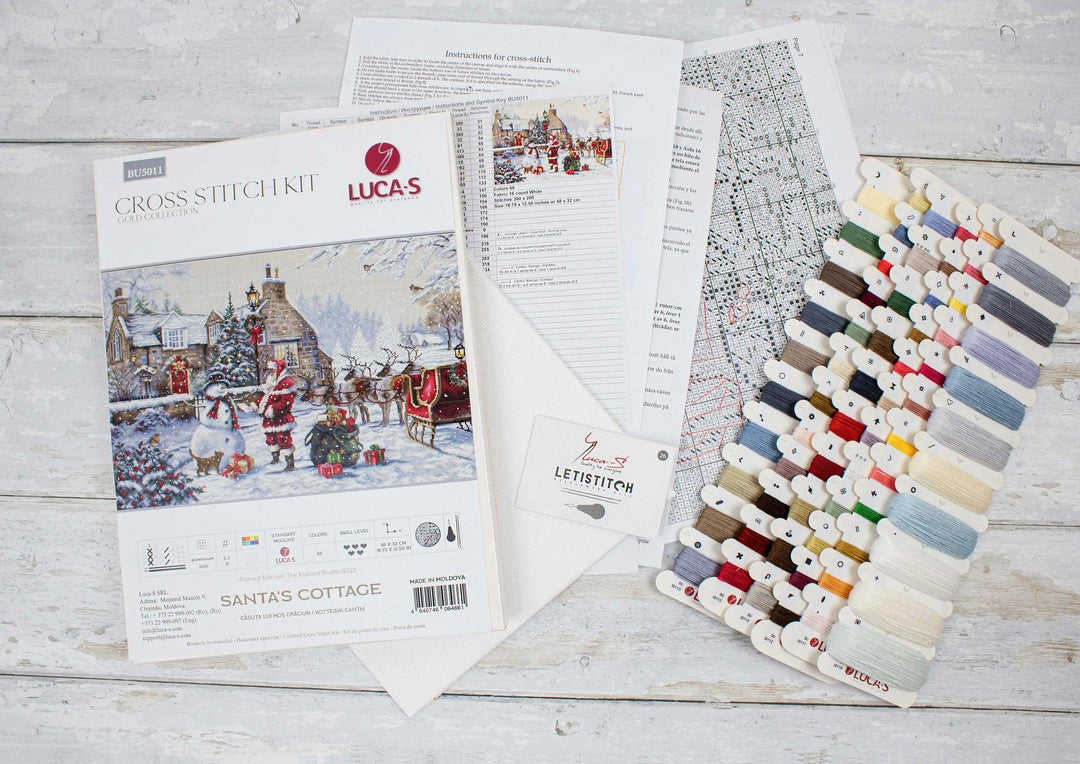 Santa's Cottage BU5011L Counted Cross-Stitch Kit