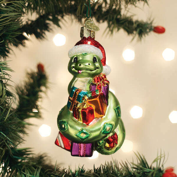 Old World Christmas Santa Snake Blown Glass Ornament
