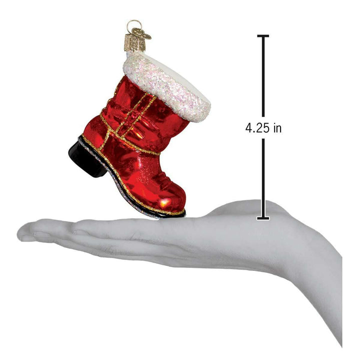 Old World Christmas Santa's Boot Blown Glass Ornament
