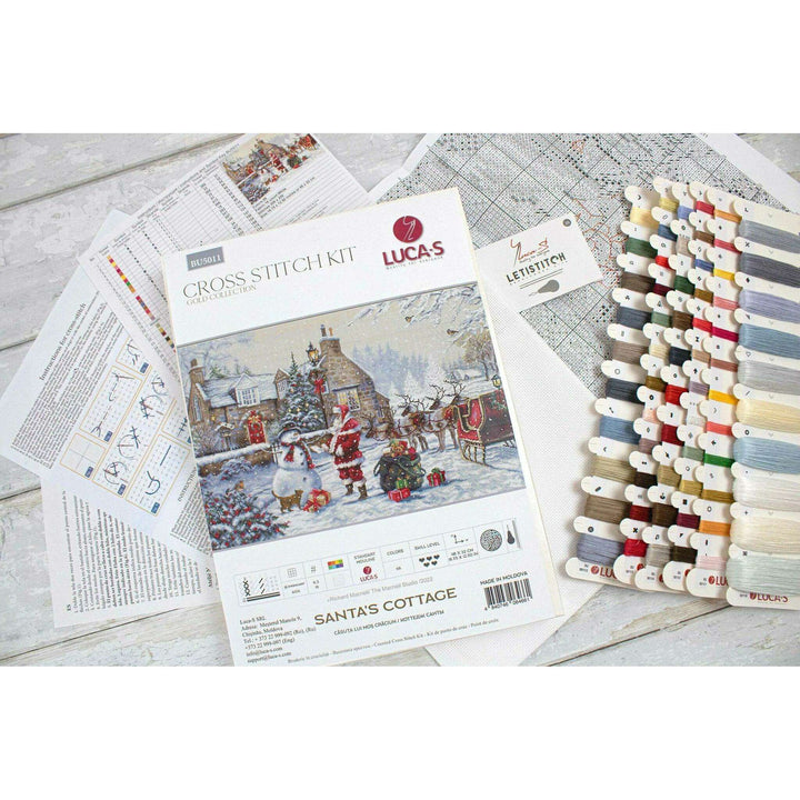 Santa's Cottage BU5011L Counted Cross-Stitch Kit