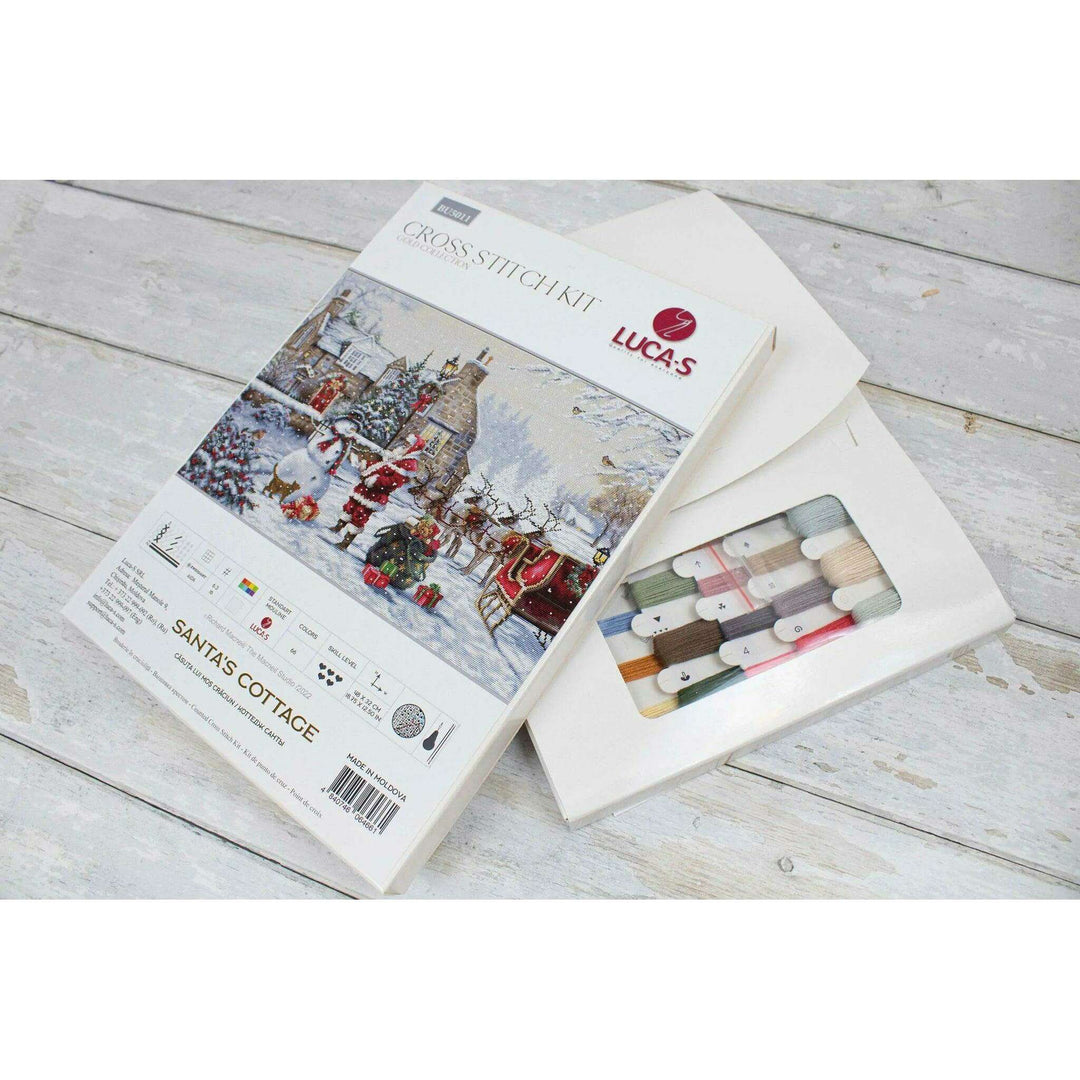 Santa's Cottage BU5011L Counted Cross-Stitch Kit