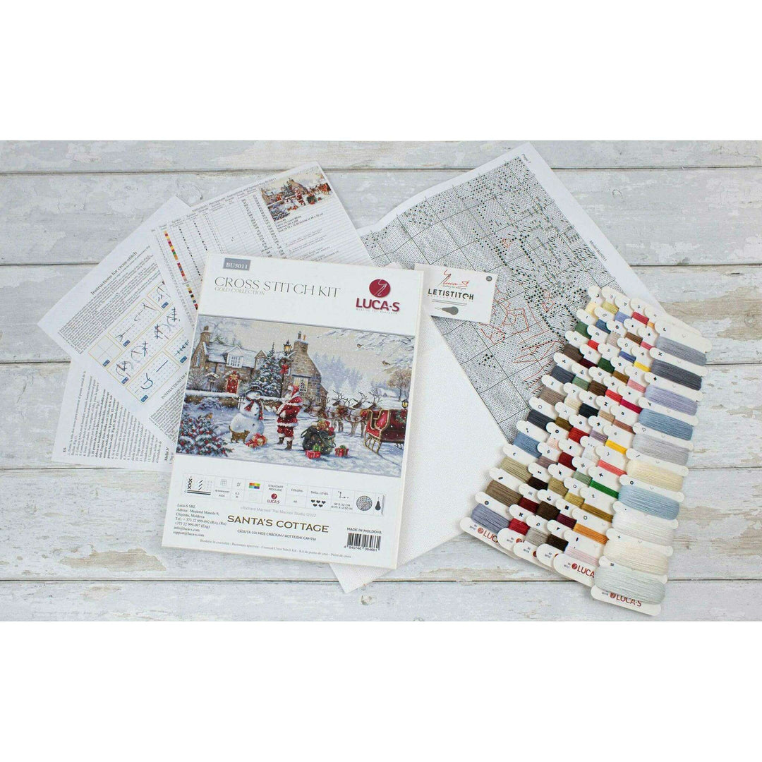 Santa's Cottage BU5011L Counted Cross-Stitch Kit