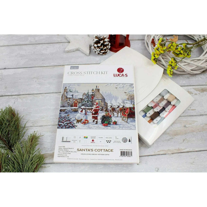 Santa's Cottage BU5011L Counted Cross-Stitch Kit