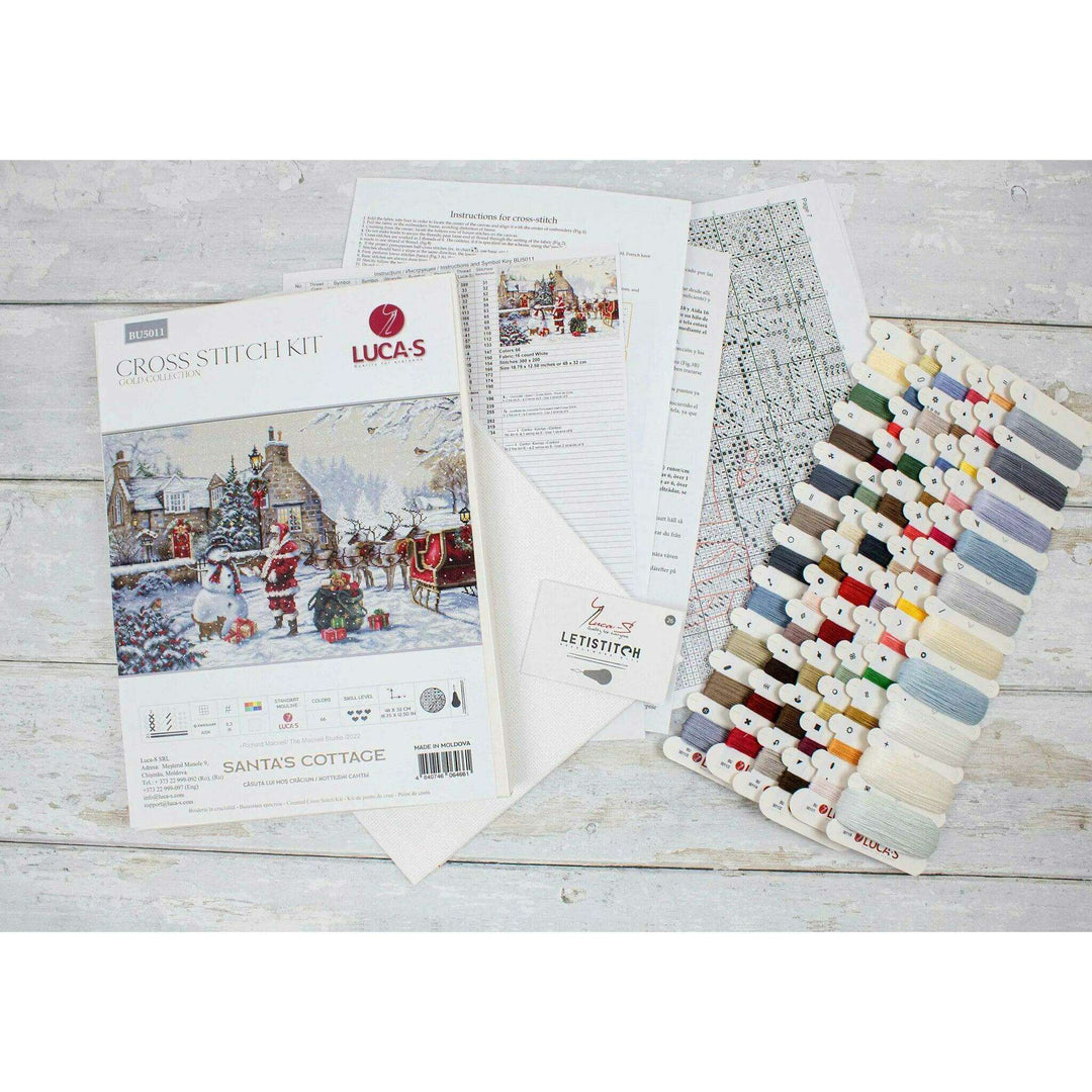 Santa's Cottage BU5011L Counted Cross-Stitch Kit
