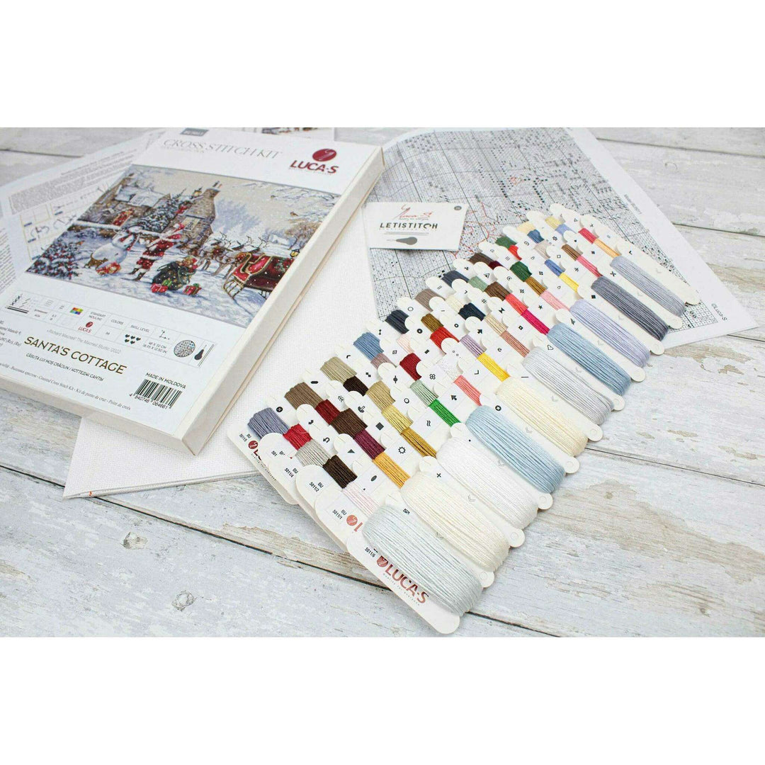 Santa's Cottage BU5011L Counted Cross-Stitch Kit