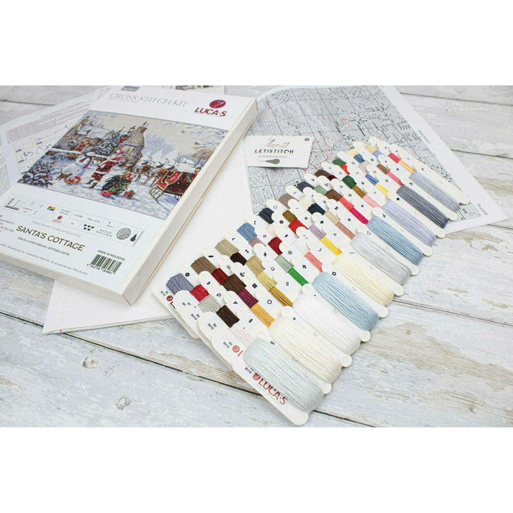 Santa's Cottage BU5011L Counted Cross-Stitch Kit
