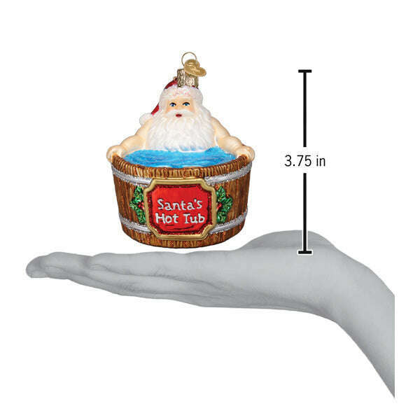Old World Christmas Santa's Hot Tub Blown Glass Ornament
