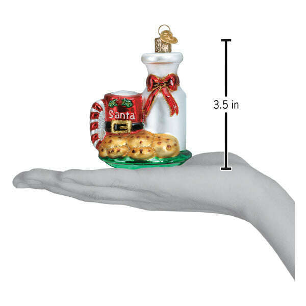 Old World Christmas Santa's Milk and Cookies Blown Glass Ornament