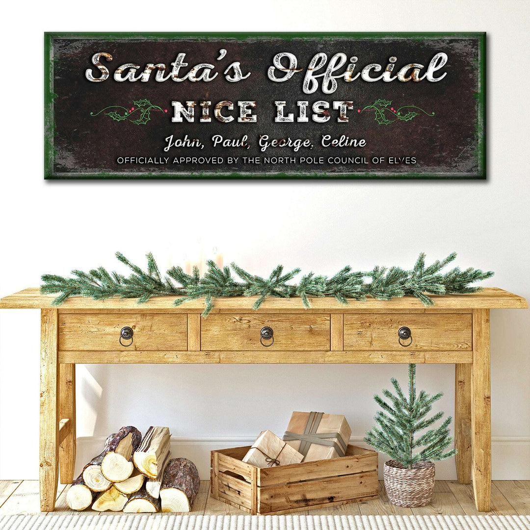 Santa's Official Nice List Sign