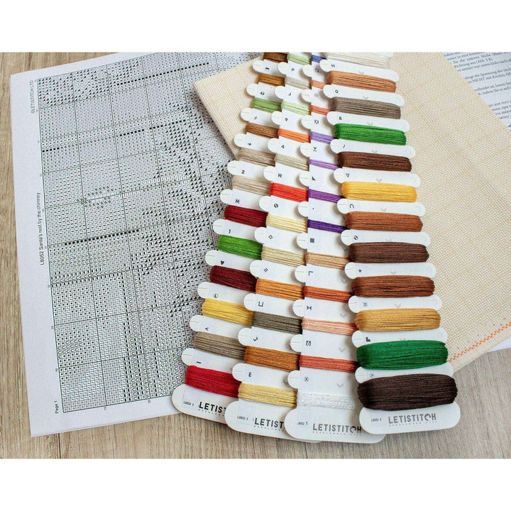 Santa's rest by the chimney L8052 Counted Cross Stitch Kit