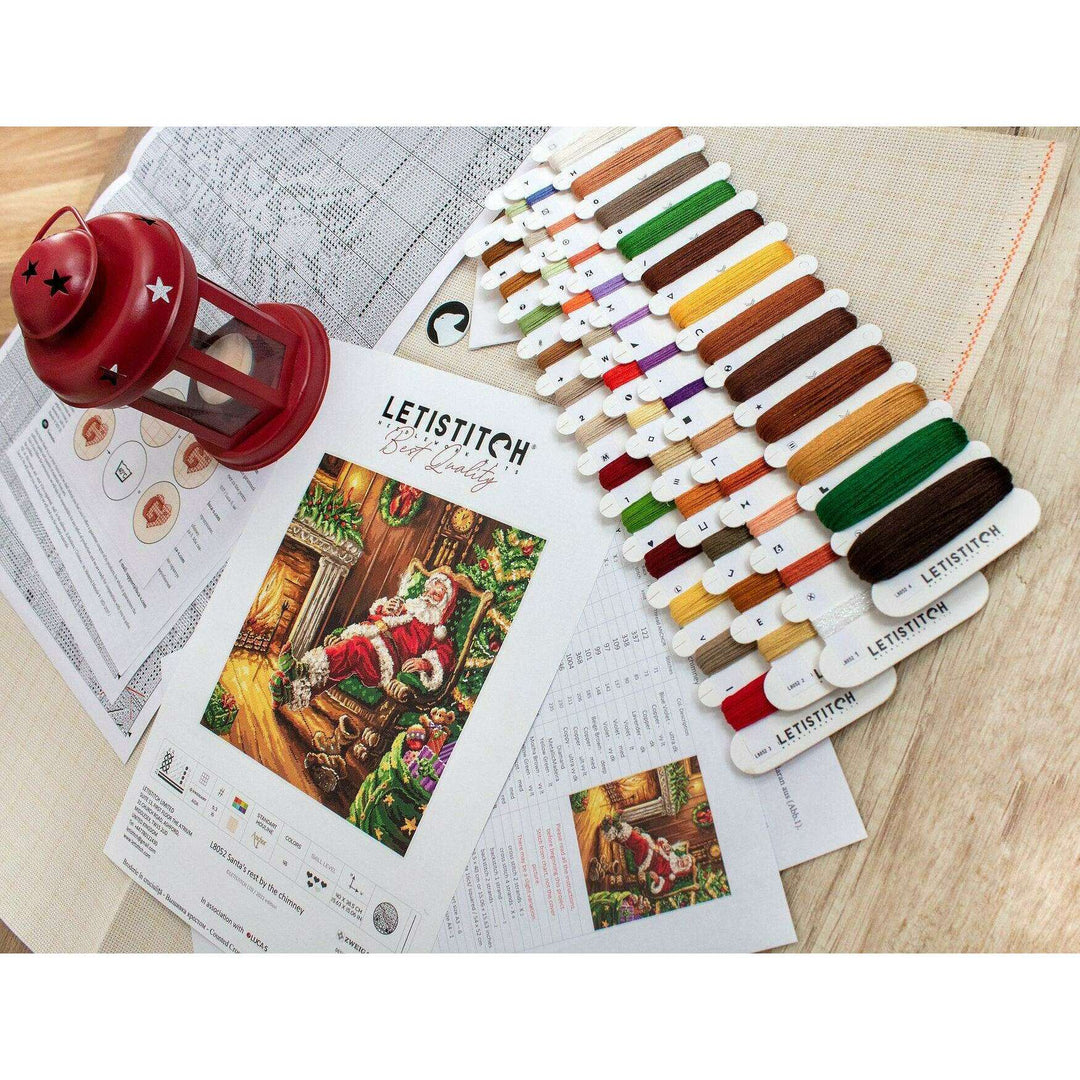 Santa's rest by the chimney L8052 Counted Cross Stitch Kit