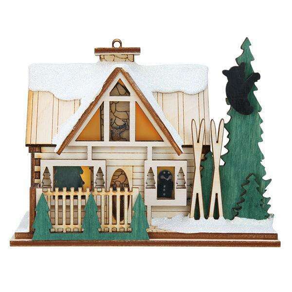 Old World Christmas Santa's Ski Lodge Blown Glass Ornament