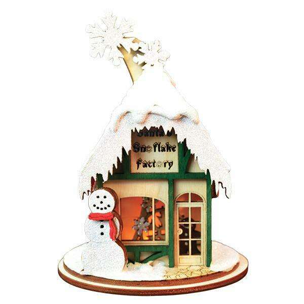 Old World Christmas Santa's Snowflake Factory Light-Up Ornament