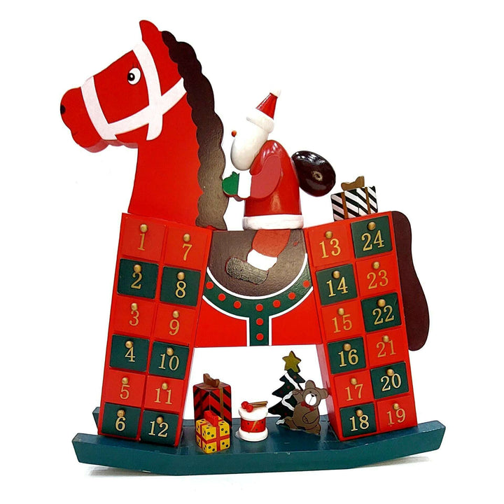 Santa's Wooden Horse Advent Calendar Wizardi F07M6-16