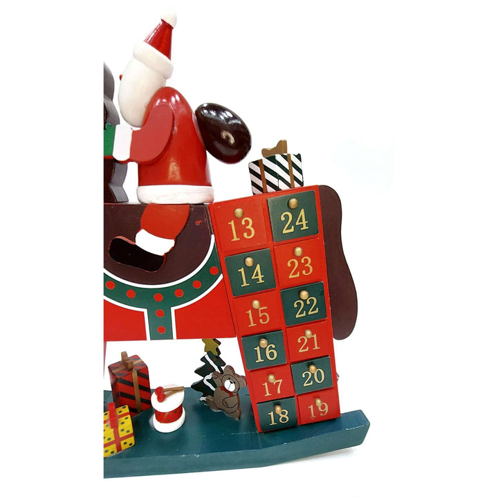Santa's Wooden Horse Advent Calendar Wizardi F07M6-16