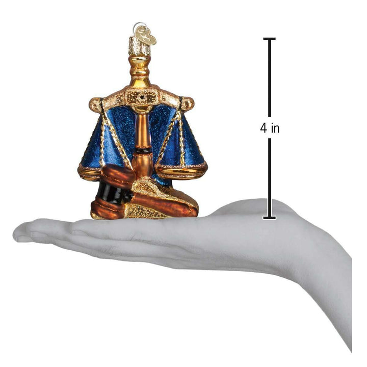 Old World Christmas Scales of Justice Blown Glass Ornament